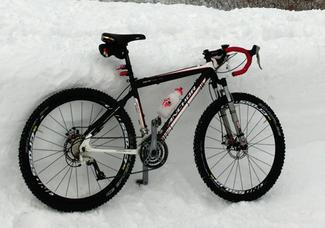 Kの雪上ロードバイク